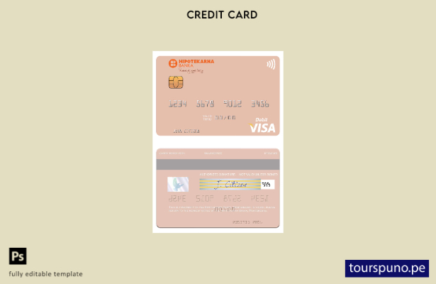 listo para imprimir plantilla de tarjeta de débito visa Montenegro Hipotekarna B
